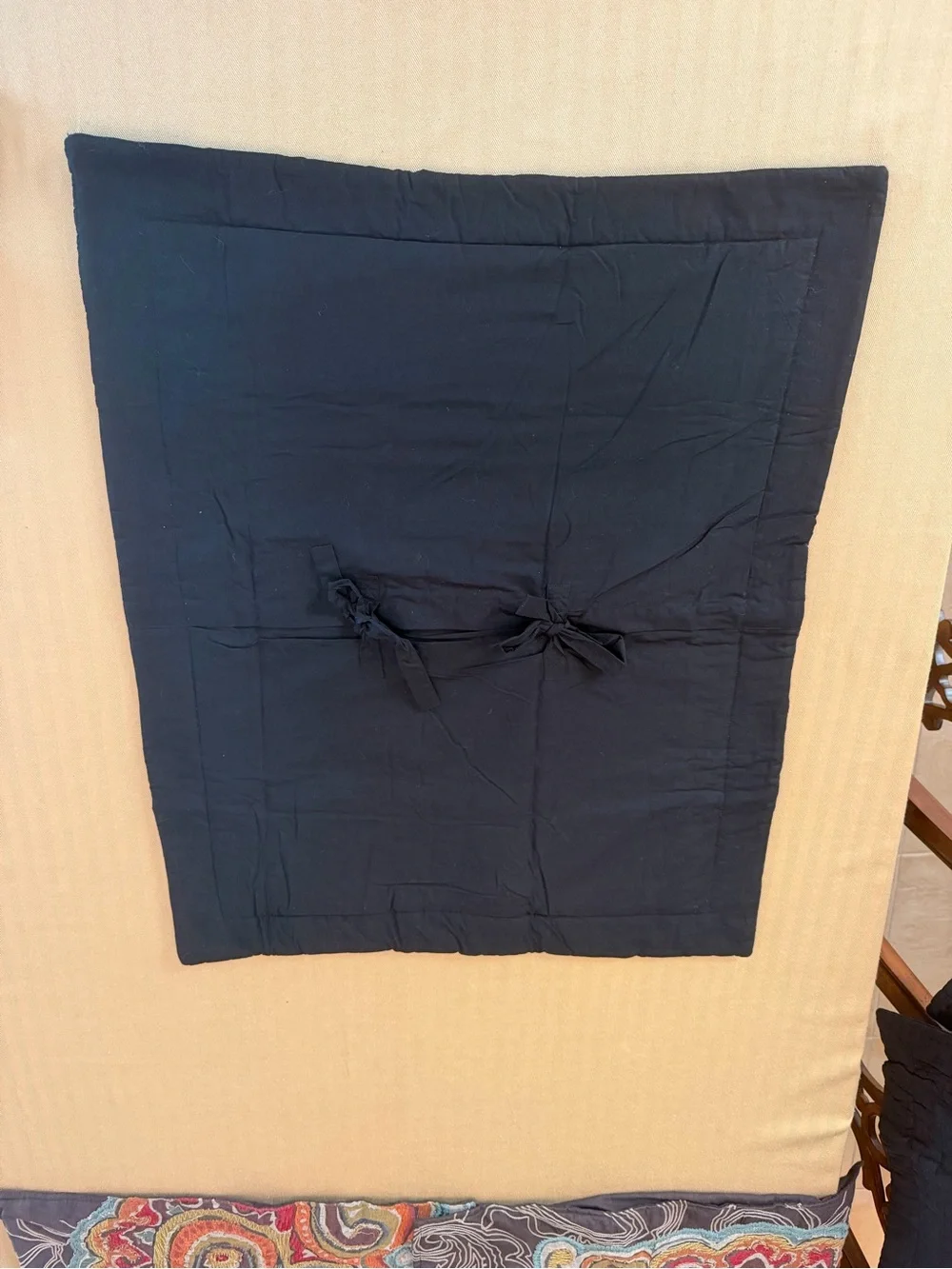 THREE Pottery Barn Black Crinkle Voile Cottom Standard Shams 20”x26” EUC
